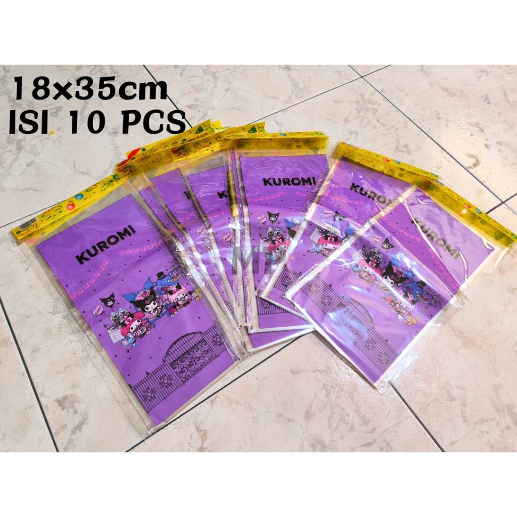 

Tas Plastik/ Tas OPP/ Tas kaca Kuromi ultah uk 18x35cm