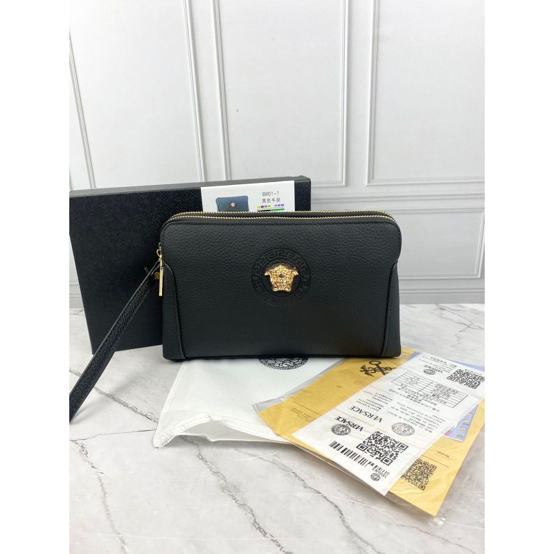 HANDBAG PRIA VERSACE HITAM KULIT 6