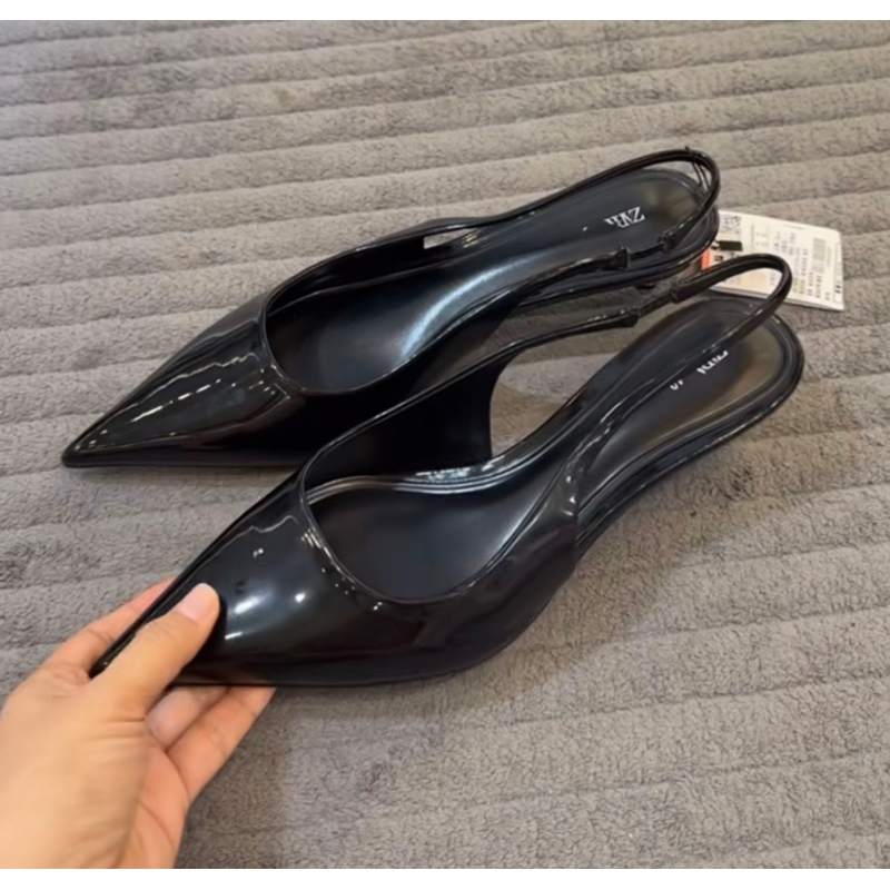 Sandal heels slip on tali belakang/Sandal heels wanita slip on