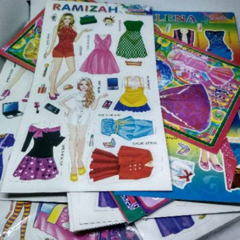 Mainan bepe kertas bongkar pasang 1 kg isi 100 lembar (15 gambar/motif berbeda)