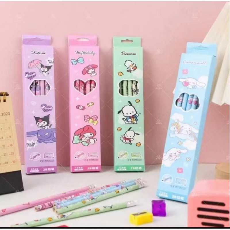 

1Pack Pensil Plus Rautan Karakter Kuromi dan Labubu Alat Tulis Sekolah Dan Kantor