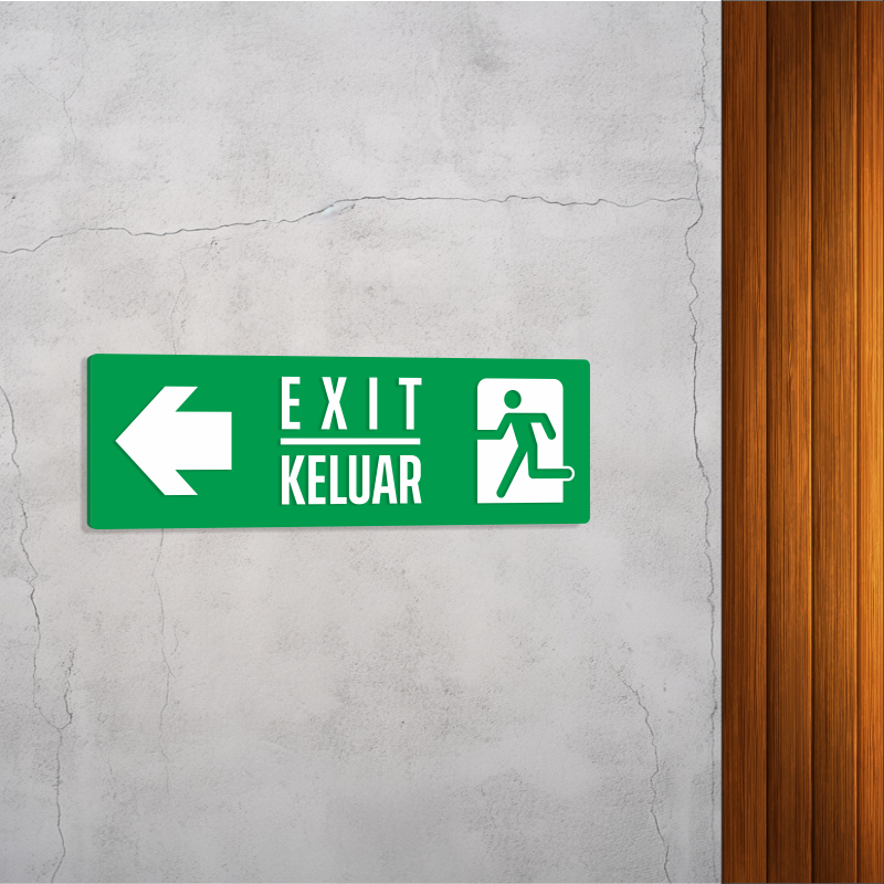 

Acrylic Sign Exit, Papan Akrilik Petunjuk Arah Keluar 8x25cm