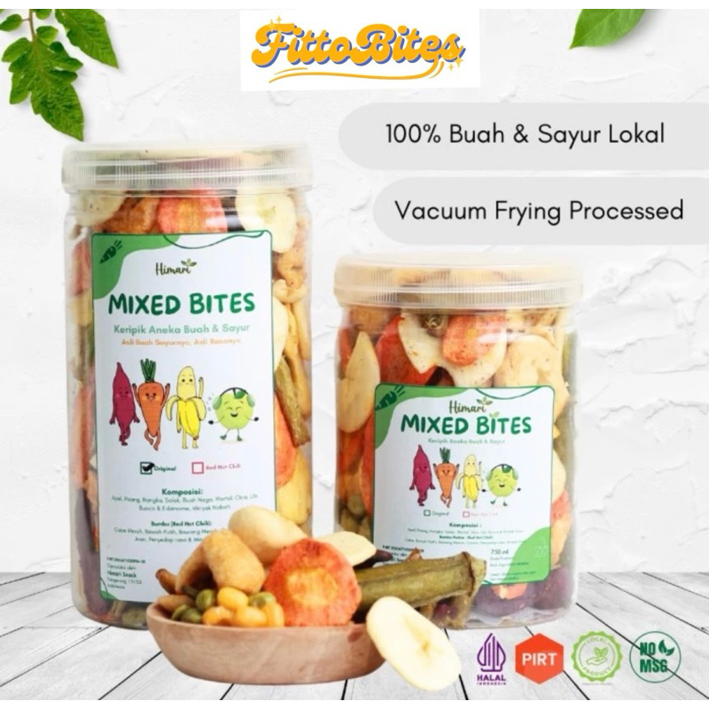 

Keripik Mix Buah Sayur Kering Cemilan Sehat Halal 100% Produk Lokal