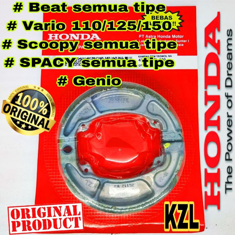KZL KAMPAS REM BELAKANG TROMOL ASLI original VARIO BEAT GENIO SCOOPY, SPACY, VARIO 125 LED, VARIO 15
