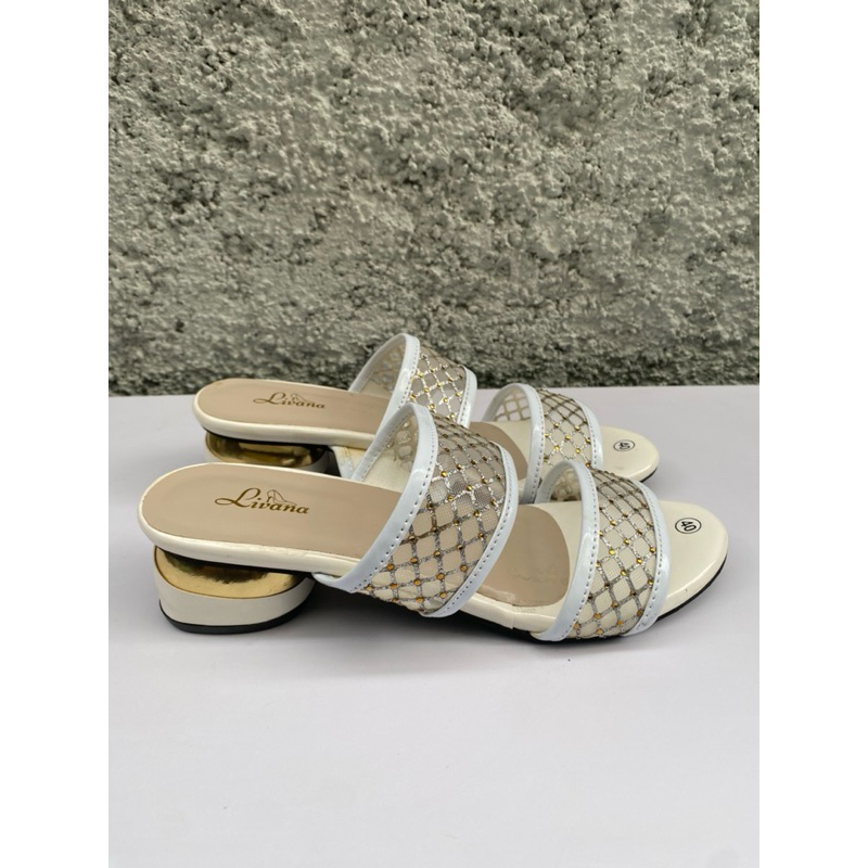 Livana Sandal Wanita Hak Tinggi Emas