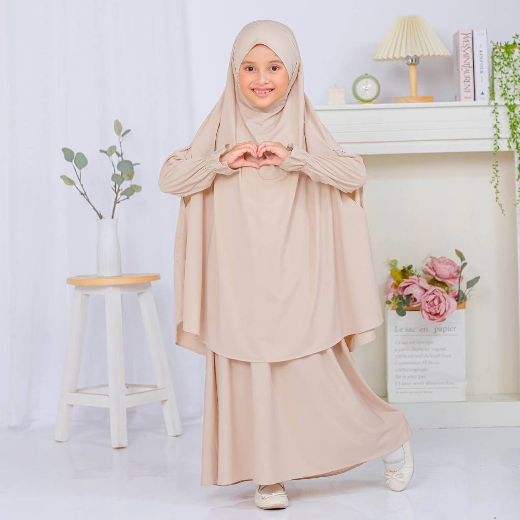 Set French Khimar Cadar Anak/ Mahreen Set