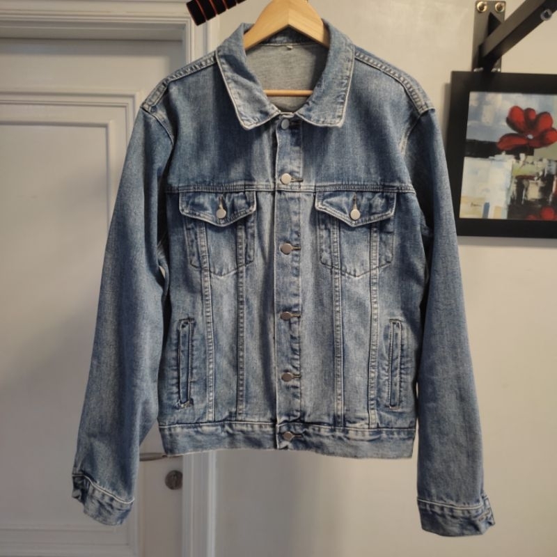 Jaket Jeans Blue Denim Washed Size XL