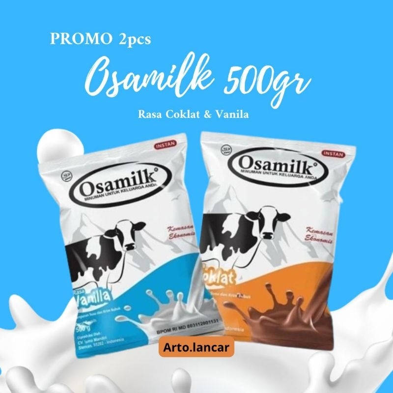 

Lebih hemat - Osamilk 2pcs @500gr susu penggemuk badan rasa coklat & vanila