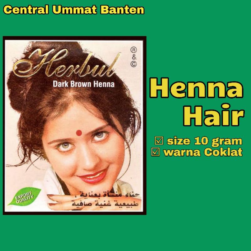 Henna Hair Pewarna Rambut Khas Arab Warna Coklat 10gram
