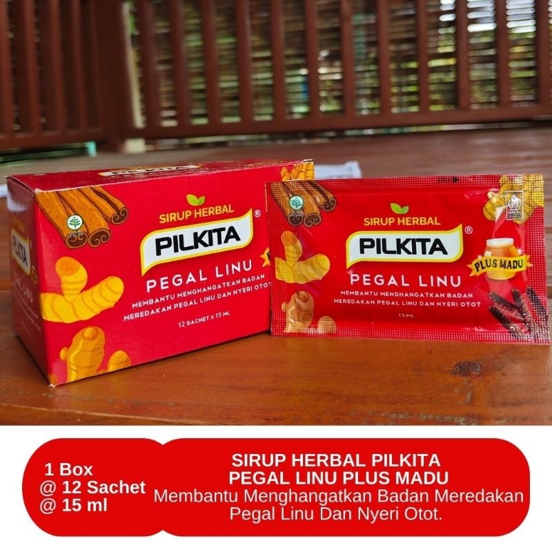 Sirup Herbal Pilkita Pegal Linu Plus Madu 12 Sachet x 15 ml