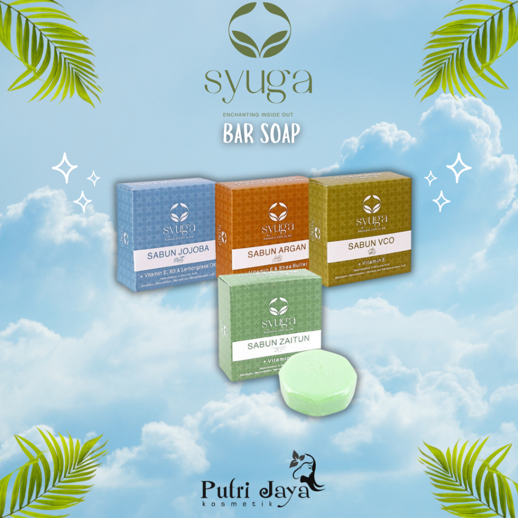 SYUGA Bar Soap Sabun Batang | Zaitun / Argan / Jojoba/ VCO | 100gr | skw