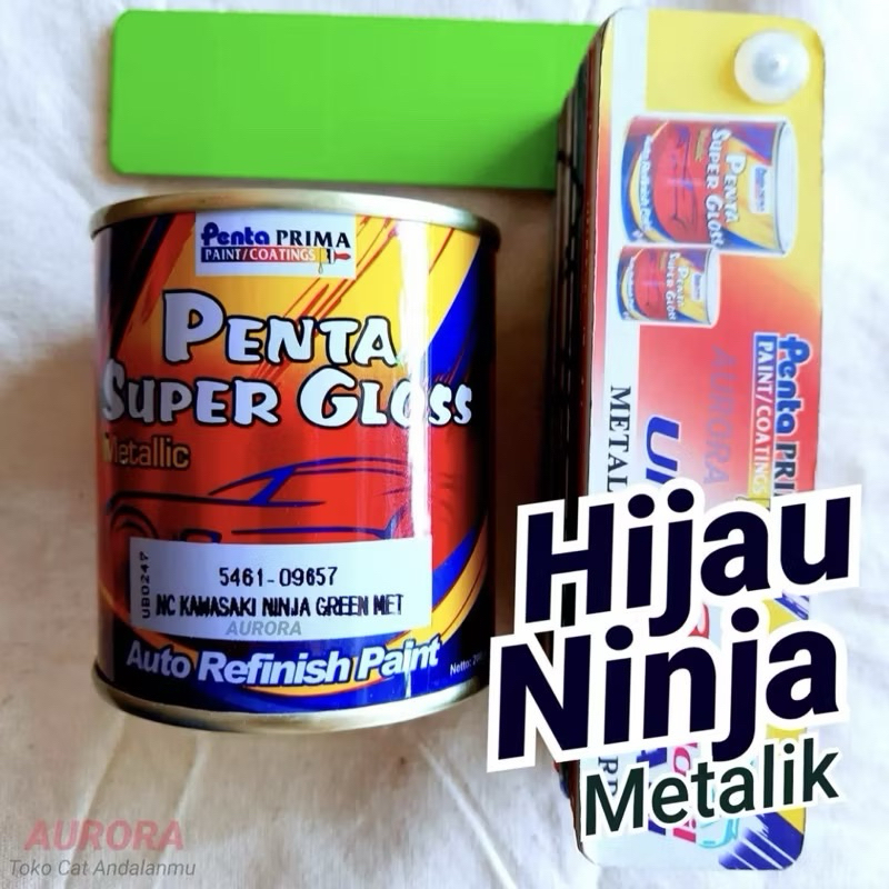 Cat Penta Super Gloss NC Kawasaki Ninja Green Met 200ml Hijau Metalik/ Metallic Metalic Motor Mobil 