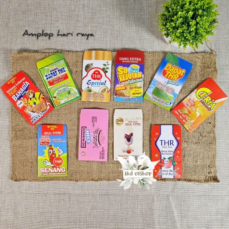 

100 lembar Amplop lebaran motif makanan size medium per 1 gambar