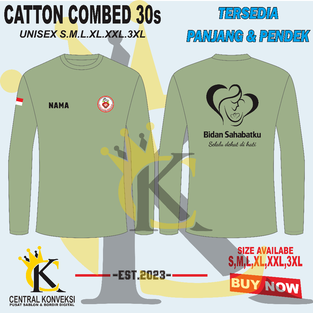 KAOS TSHIRT BIDAN / KAOS BIDAN SAHABATKU SELELU DEKAT DI HATI FREE NAMA TERSEDIA TANGAN PENDEK DAN P