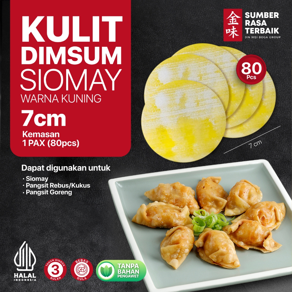 SRT - KULIT SIOMAY DIMSUM KUNING 7CM ISI 80PCS HALAL | TIPIS TIDAK LENGKET COCOK UNTUK SIOMAY DIMSUM