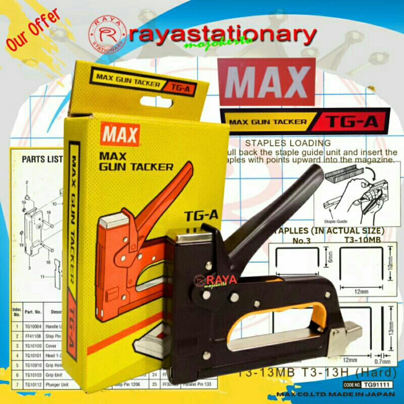 

Alat Stapler Tembak / Gun Tacker Max TG-A