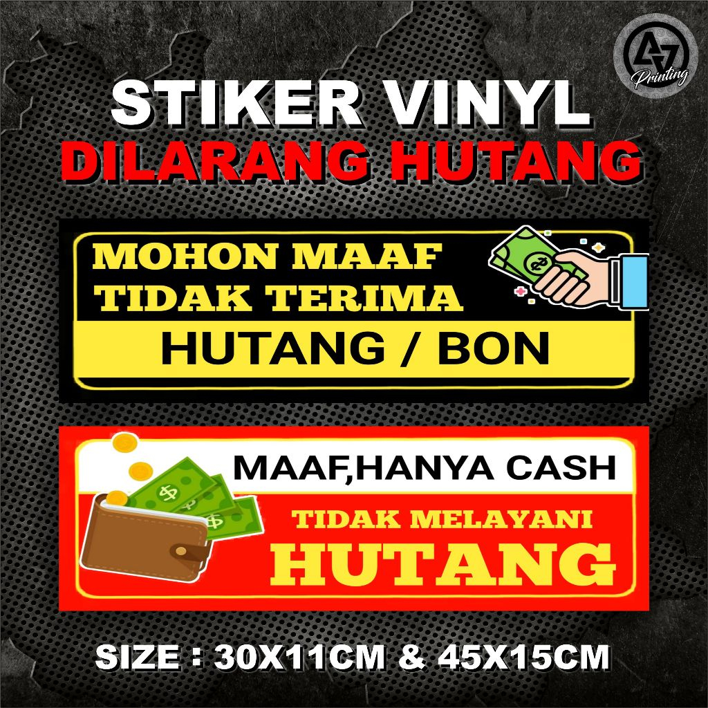 

STIKER VINYL DI LARANG HUTANG / BON
