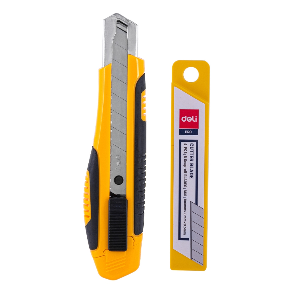 

TBMO DELI CUTTER BESAR YELLOW + REFILL ISI 5PCS E2068 - OC