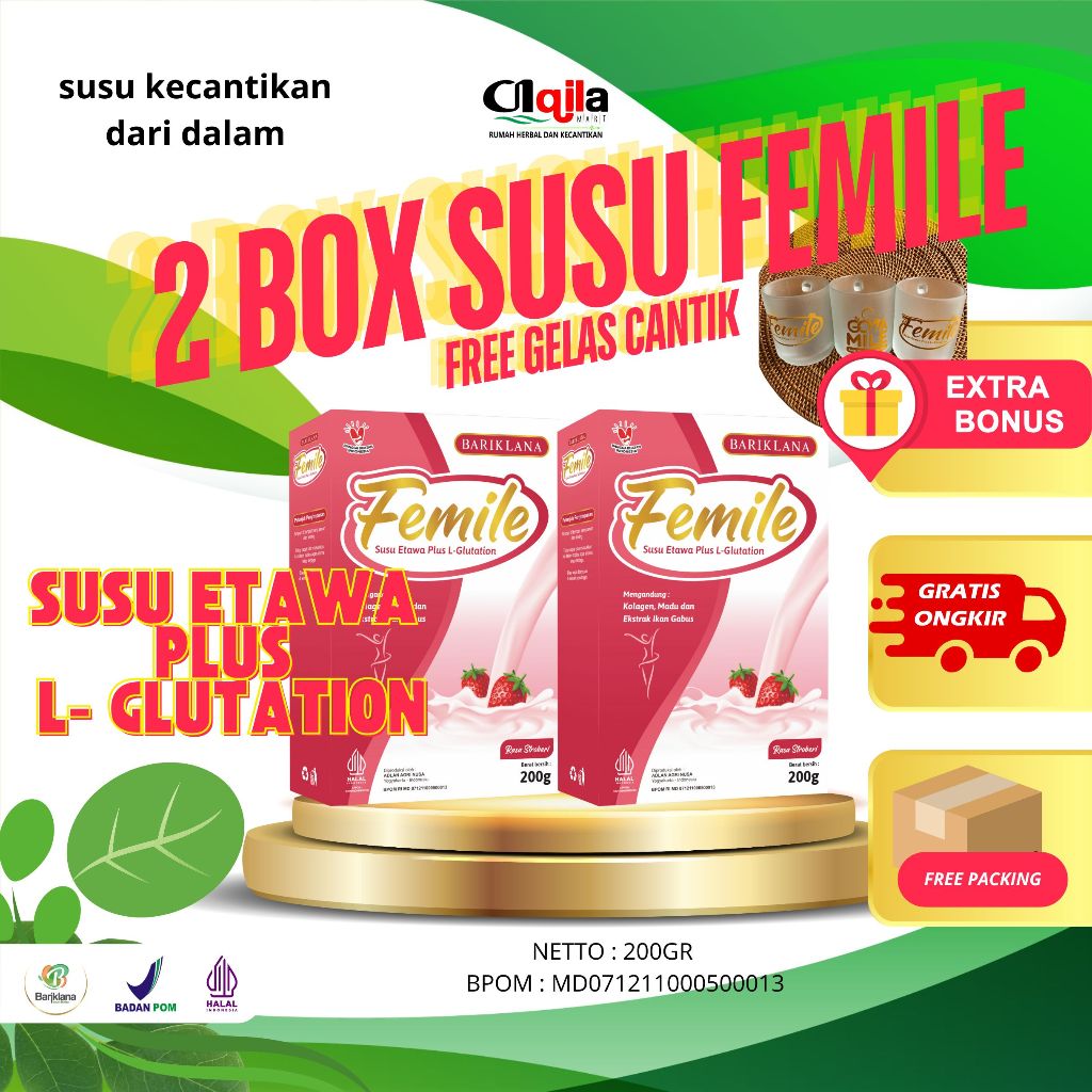 

Femile 200gr free 1 gelas cantik Femile susu etawa dengan kolagen dan madu