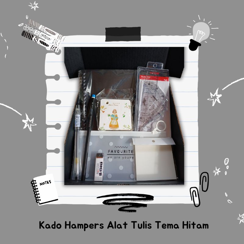 

Kado Hampers Alat Tulis Tema Black Hitam Get Free Pulsa