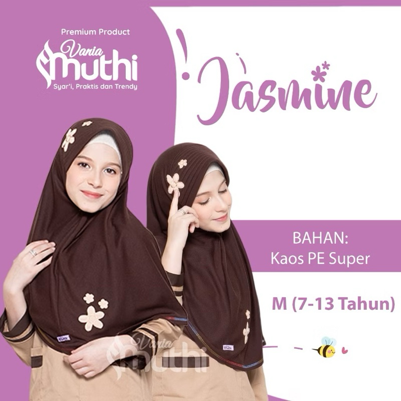 HIJAB SEKOLAH ANAK VANIA BUNGA/JILBAB VANIA KAOS ANAK