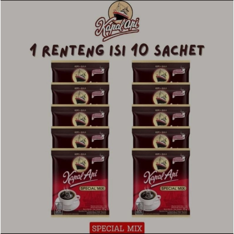 

Kopi Kapal Api Spesial Mix 23gram 1Renteng 10 sachet