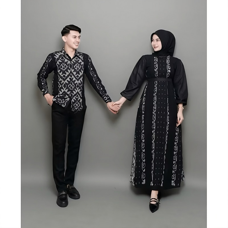 Set Couple Baju Tenun Lebaran Set Couple Baju Muslimah Baju Kondangan Tenun Set Baju Couple Pasangan