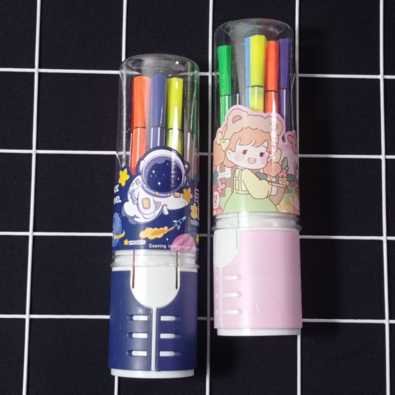 

spidol warna karakter lucu isi 12pcs