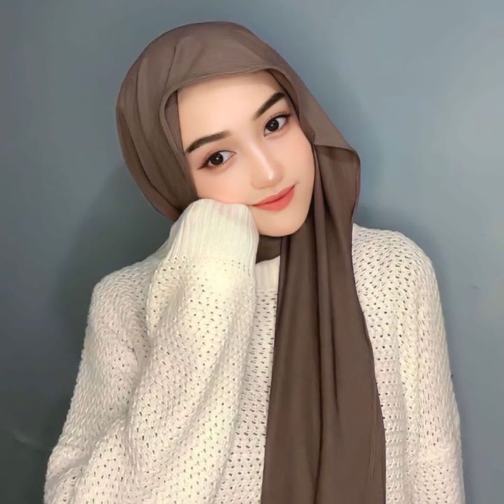 Paket usaha 10pcs Pashmina Kaos Jersey Premium Mletoy Pashmina Kaos Jersey Rayon | Pasmina Jersey Fl