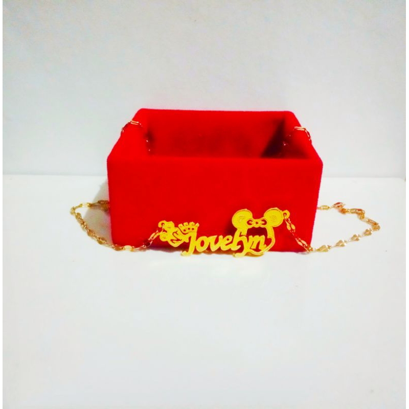 kalung ukir nama anak lapis emas