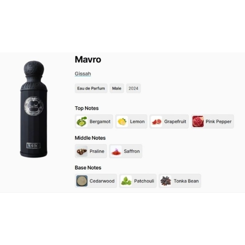 parfume gissah Mavro ( decant )