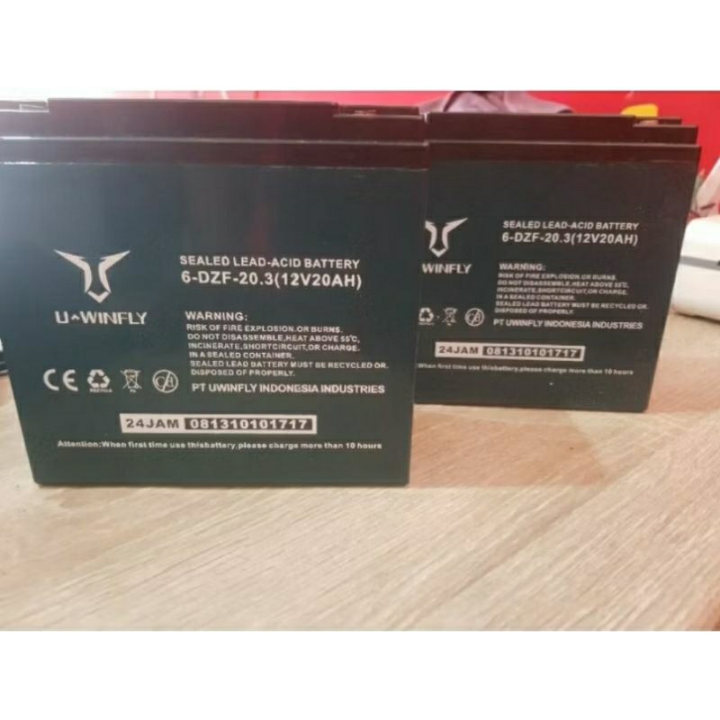 Aki ECERAN merk Uwinfly dan chilwee ORIGINAL 12V 20Ah