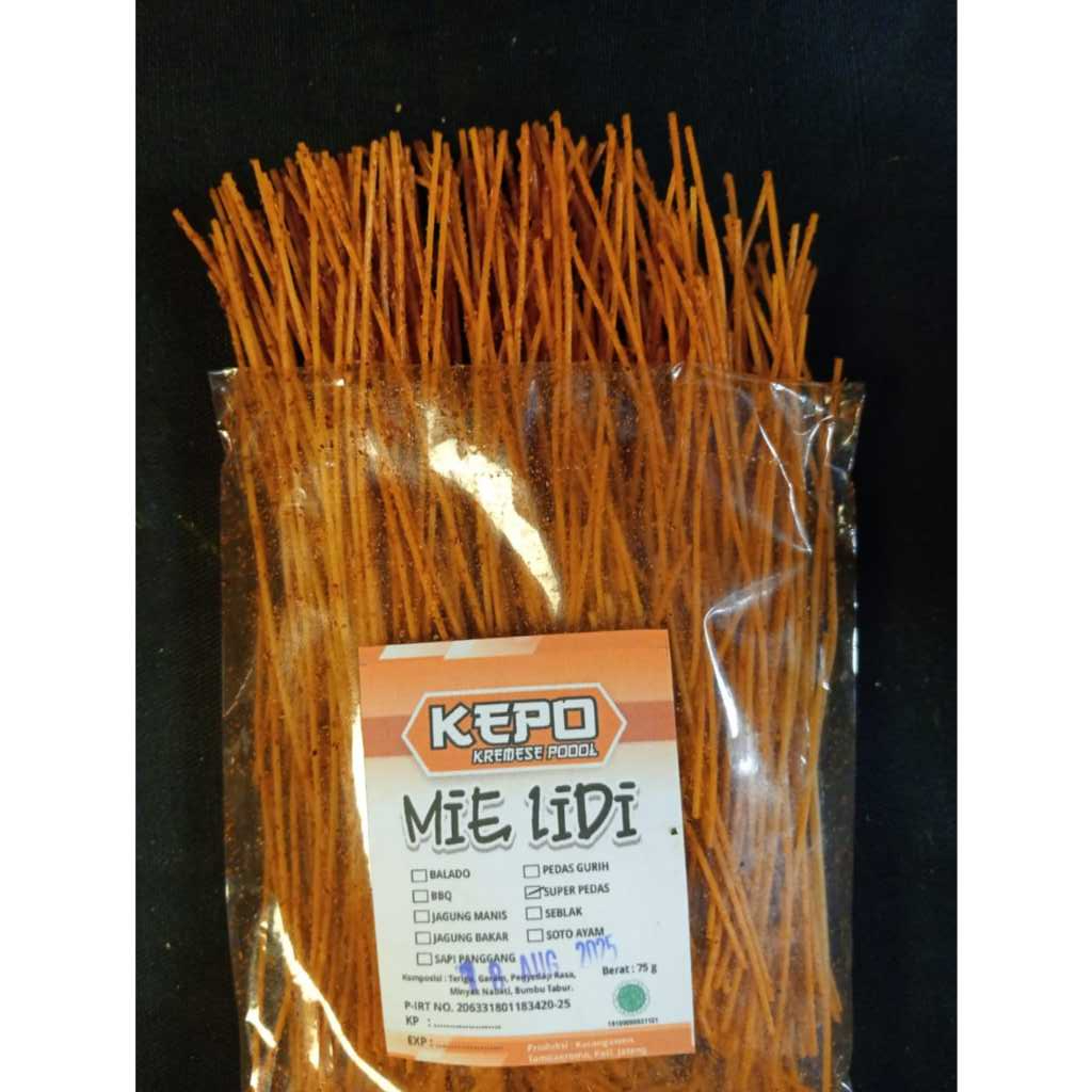 

KEPO Mie Lidi 75gr ( Kemasan plastik )