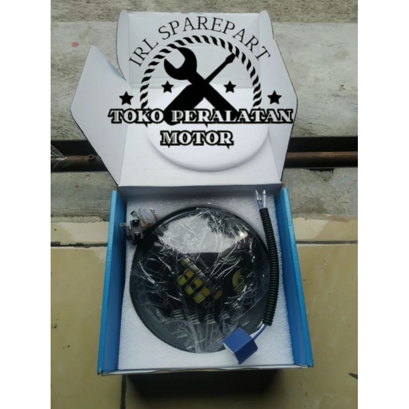 Lampu Daymaker 16 led 7inch Iron Eagle Senja Biru Daymaker 7inch Ninja Megapro Tiger Scorpio Vixion