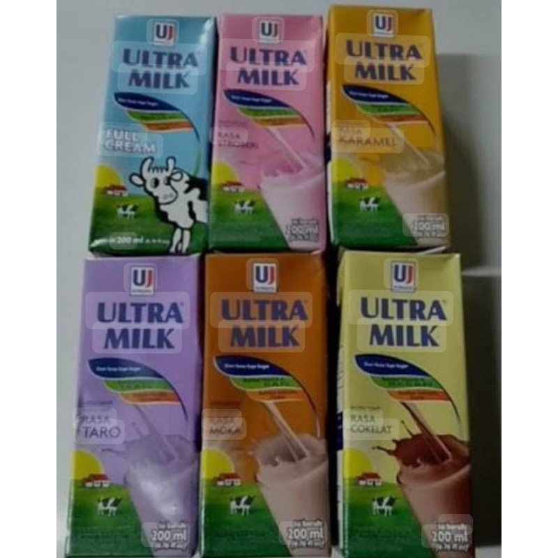 

Susu Ultramilk 200ml Rasa Full cream/coklat/strawberry/moca/karamel/Taro 1 Dus