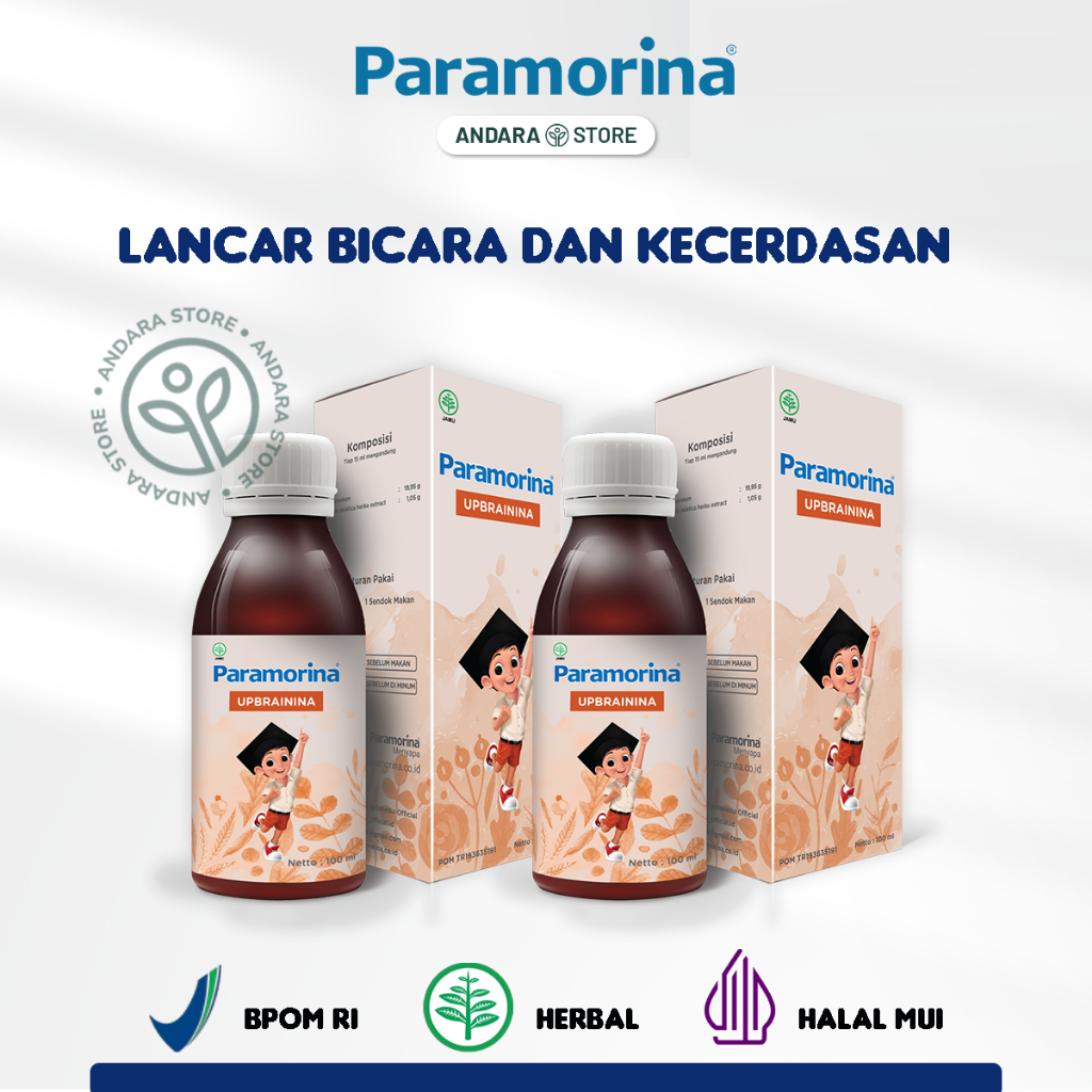 [2 Botol] Paramorina Upbrainina - Madu Herbal Membantu Anak Cepat Bicara dan Kecerdasan