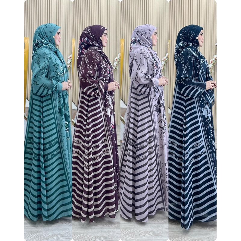 DIJAH PRINTING SERIES BY DIJAH / DIJAH PRINTING CAMPURAN / GAMIS SET SCARF / GAMIS SET SYARI / GAMIS