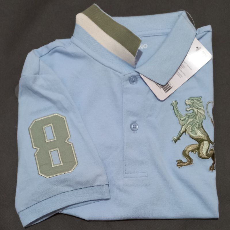 ( NO COD )  baju kaos kerah pria 3D lion polo giordano original