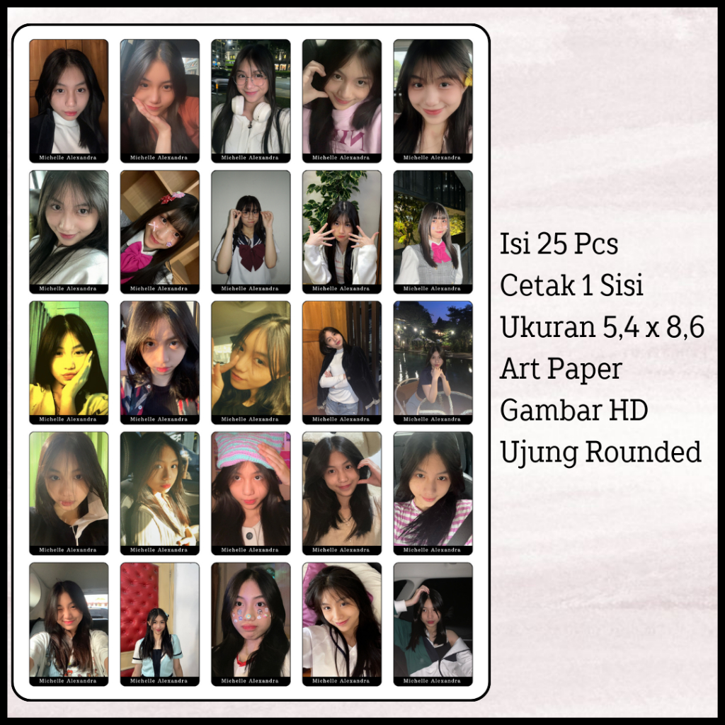 Photocard Michie JKT48 25 pcs, PC Michie JKT48 1 Sisi,Selca Michie Jkt48