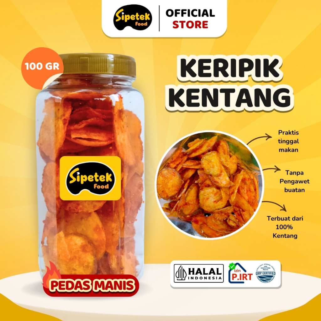 

Sipetek - [Spesial] Keripik Kentang Chips Potato Pedas Manis Balado Toples 100gr