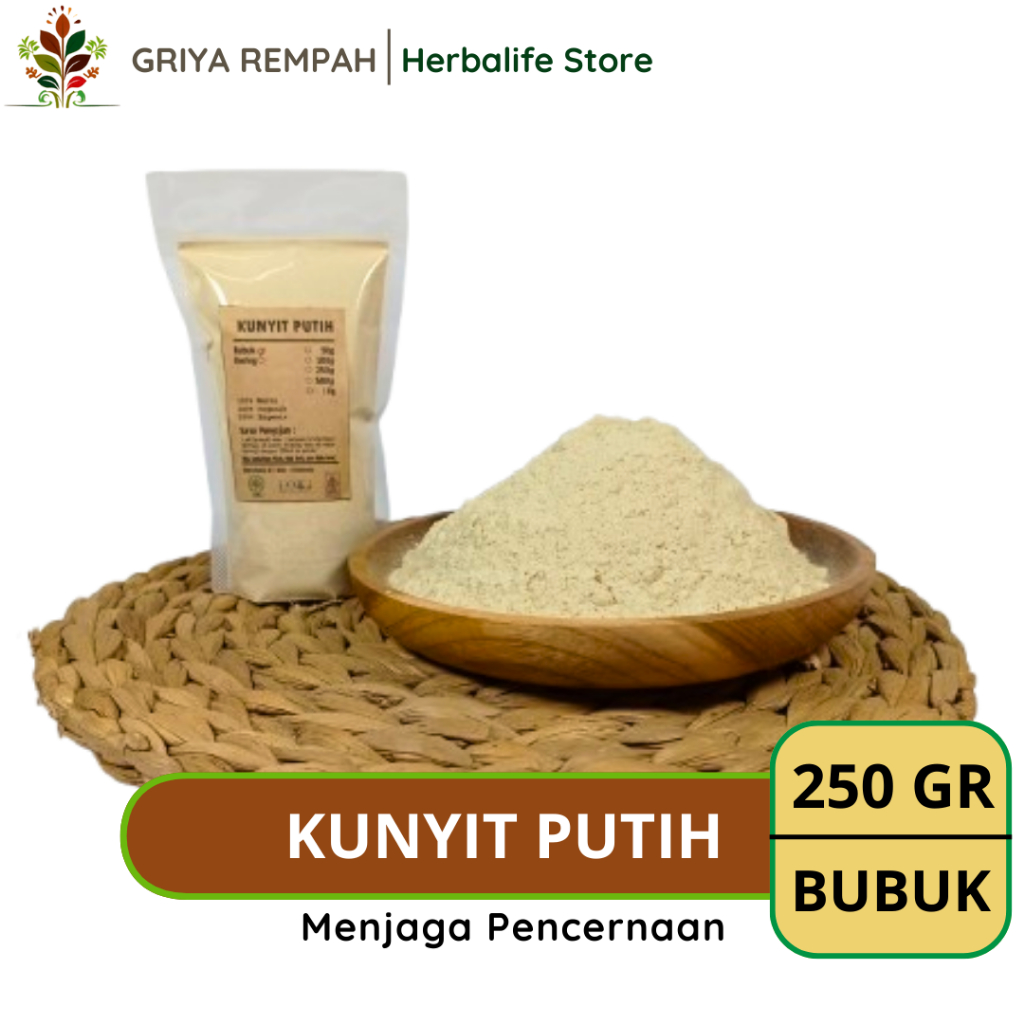 

KUNYIT PUTIH BUBUK 250 GRAM Kunir Rempah Herbal Simplisia Alami Premium untuk Ramuan Kering Jamu Tradisional & Kesehatan Curcuma zedoaria