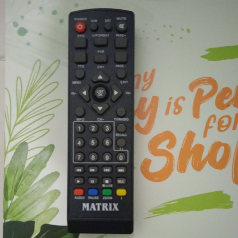 REMOT STB MATRIX DVB T2 APPLE KUNING BURGER HIJAU SET TOP BOX