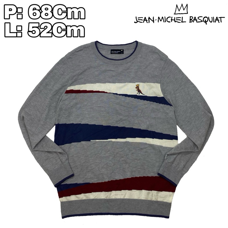 B01 Sweetshirt Sweeter Rajut JMB Jean Michel Basquiat  Baju Crewneck CN Casual Vintage Tebal Harian