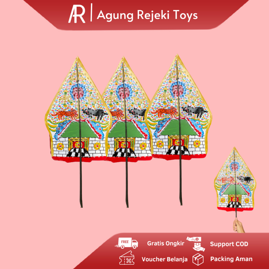 Mainan  Anak  Wayang Kulit Kertas Duplex Tebal Gunungan Kayon Ukuran Kecil