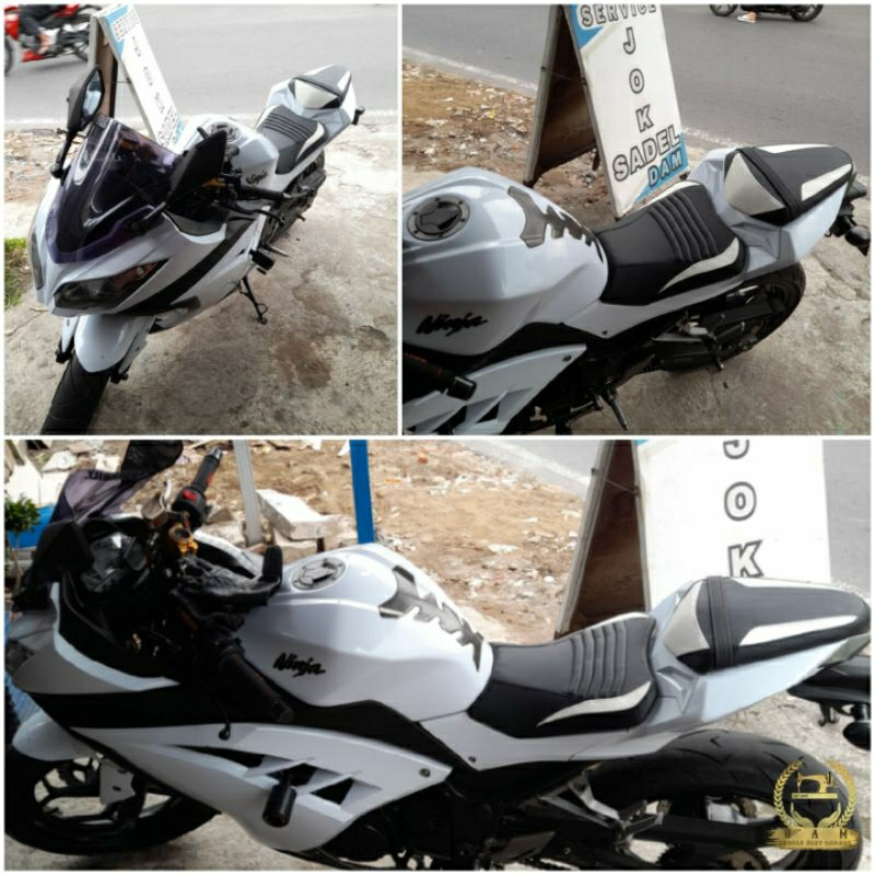 Cover Seat Kulit Jok Sadel Ninja 250fi Old Custom 1 MB-Tech - Sepeda Motor Kawasaki Ninja 250 Fi Old