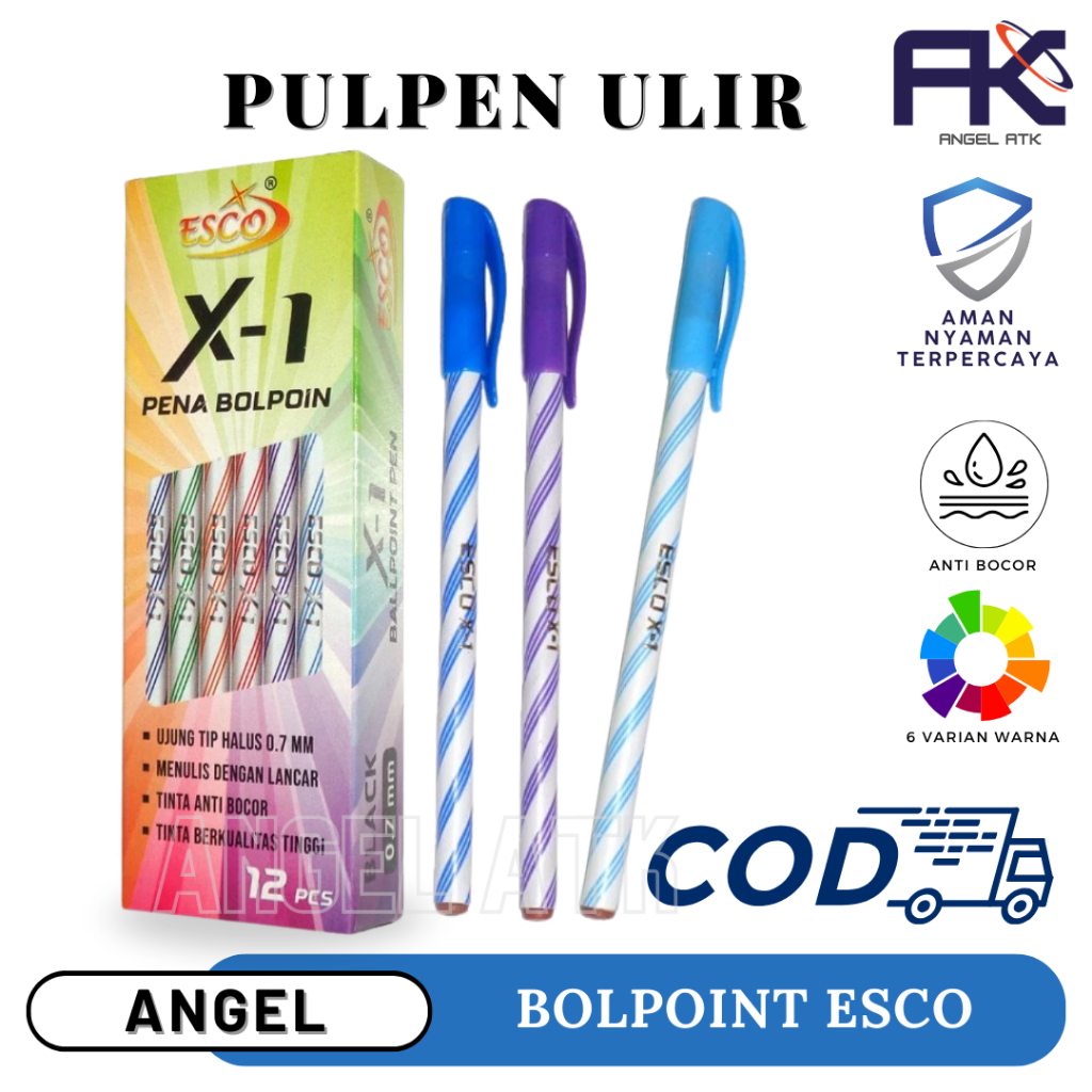 

Banting Harga Pulpen Ulir / Isi 12 Pcs / Pen Esco / Pulpen 6 Warna / Anti Macet / Warna Terang / Pulpen Lilin / Termurah / Bayar di Tempat / Atk Blessing