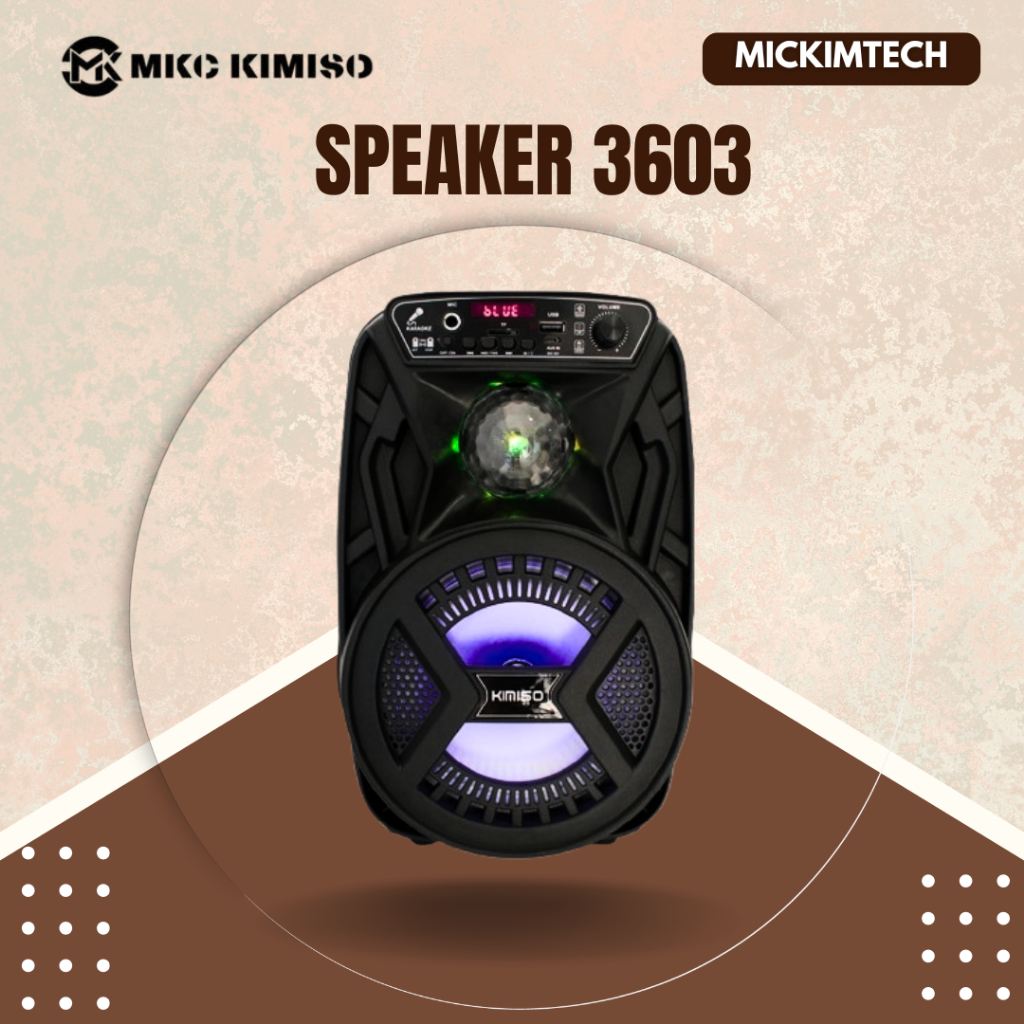 Speaker Bluetooth KIMISO QS-3603 6.5inc Mic Karaoke