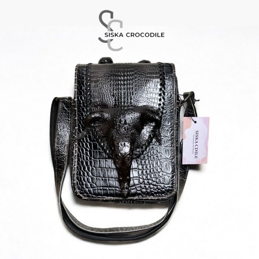 SC SISKA CROCODILE - Tas Bahu Pria Kulit Tas Selempang Pria Kulit Asli Merauke