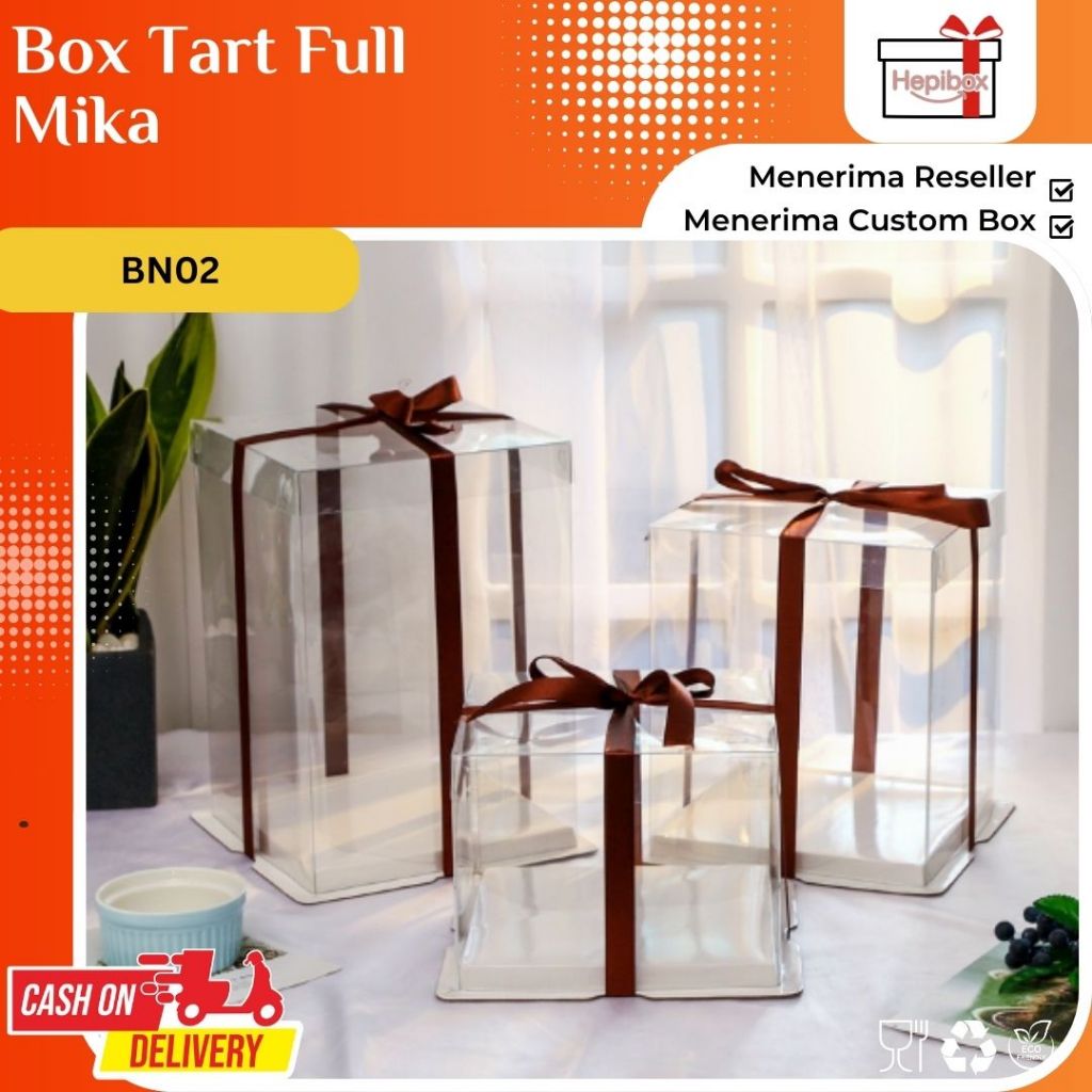 

Kotak kado transparan / Box mika transparan / Box Kue Mika / Box Kue Tart mika / Box kue mika | BN02