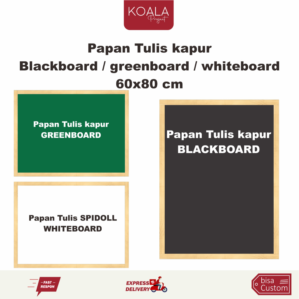 

PAPAN TULIS KAPUR HITAM BLACKBOARD CHALKBOARD 60X80 CM KOALA PROJECT